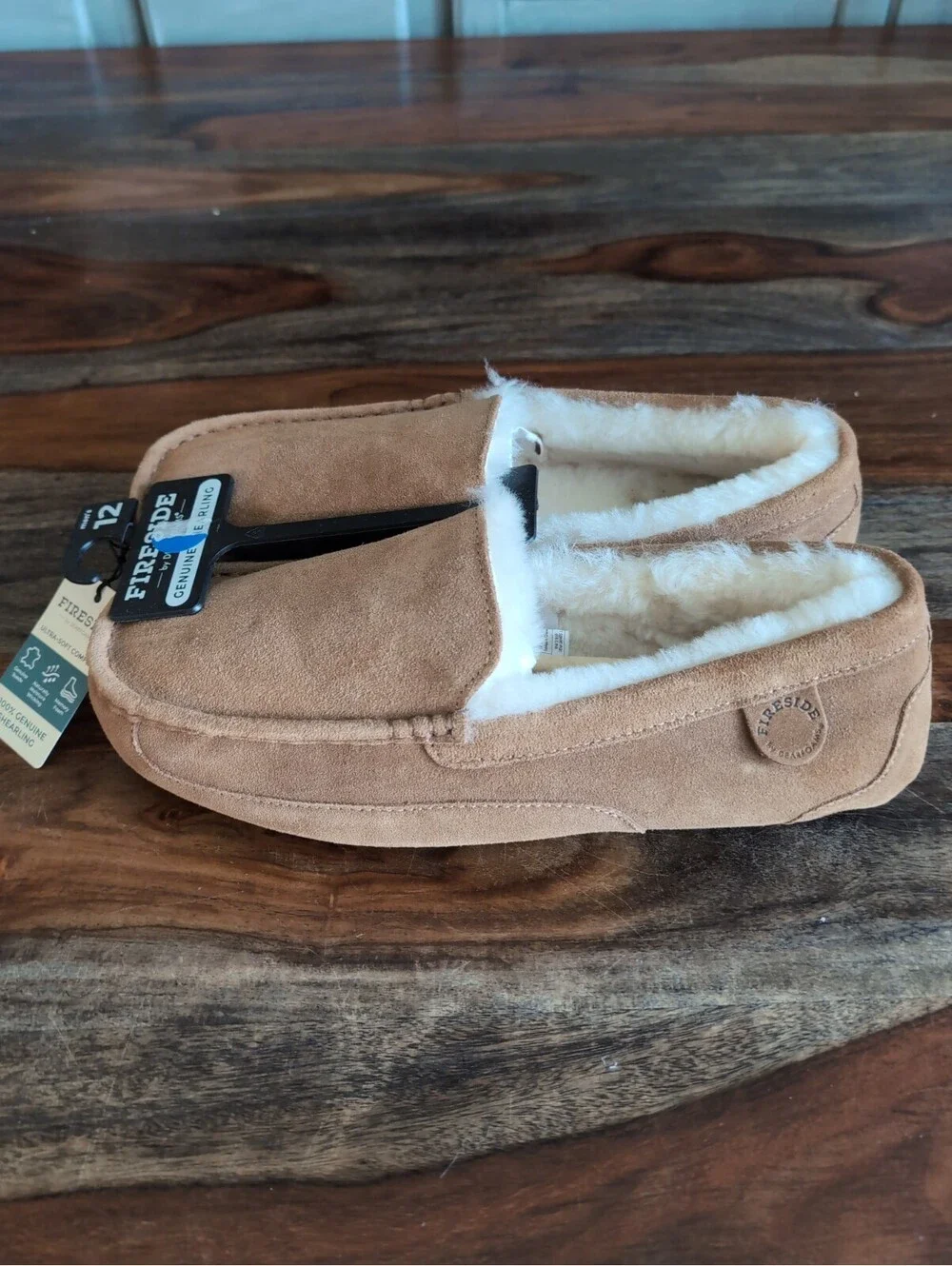 FIREBY DEARFOAMS Mens Brown Temperature Regulating Melbourne Slippers Shoes  12